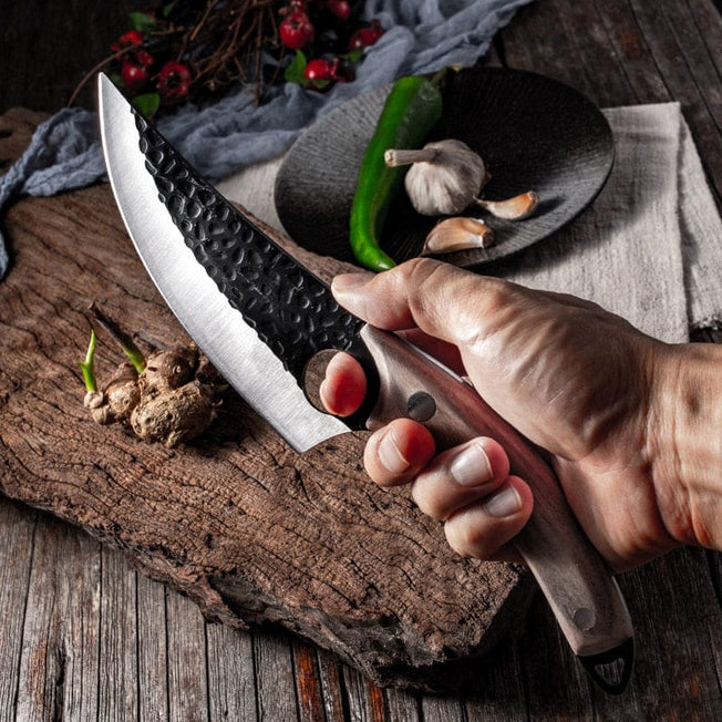 5.5" Meat Cleaver Hunting Knife Handmade Forged Boning Knife Serbian Chef Knife Stainless Steel Kitchen Knife Butcher Fish Knife - Wowza