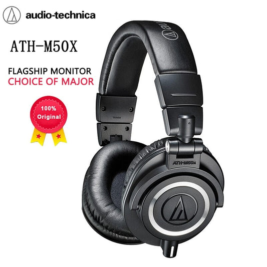 Original Audio Technica ATH M50X HIFI Earphones Professional Fully Enclosed Monitoring Headphones Foldable Music Game Headset