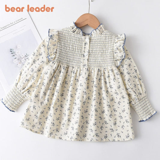 Bear Leader Girls Kid Floral Blouses 100% Cotton Toddler Baby Flowers Clothes Ruffles Sweet Shirts Children Casual Clothing 1 5Y