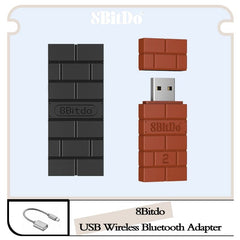 8Bitdo USB Wireless Bluetooth Adapter Receiver For Windows Mac For Nintend Switch For PS5 Controller For Windows Mac Steam Deck