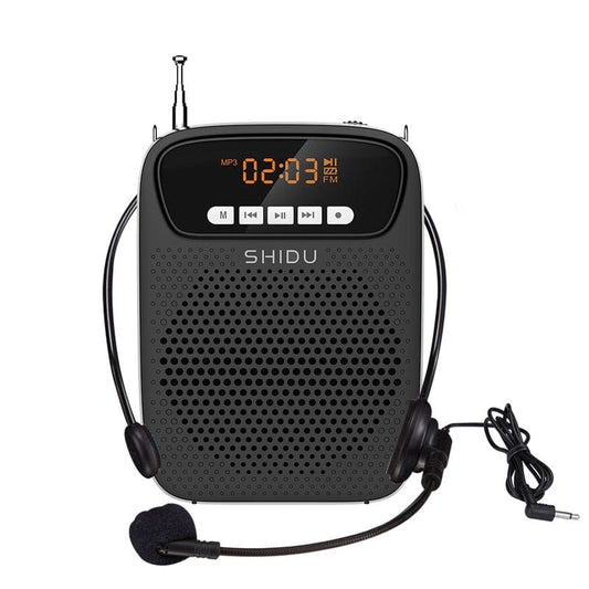 SHIDU 15W Portable Voice Amplifier Wired Microphone FM Radio AUX Audio Recording Bluetooth Speaker For Teachers Instructor S278