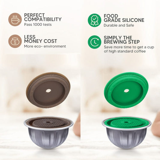 Reusable Silicone Cover Lid for Nespresso Vertuo Next Reusable Coffee Capsule Lid Pod Cover & Food Grade Silicone Lid - Wowza