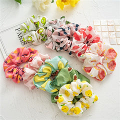 Korean Women Scrunchie Hearwear Girls Hair Tie Lady Scrunchies Ponytail Hair Female Holder Rope Pineapple Print Hair Accessories